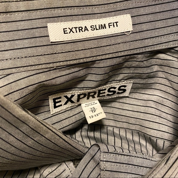 Express Striped Extra Slim Long Sleeve Shirt XS - Picture 7 of 12